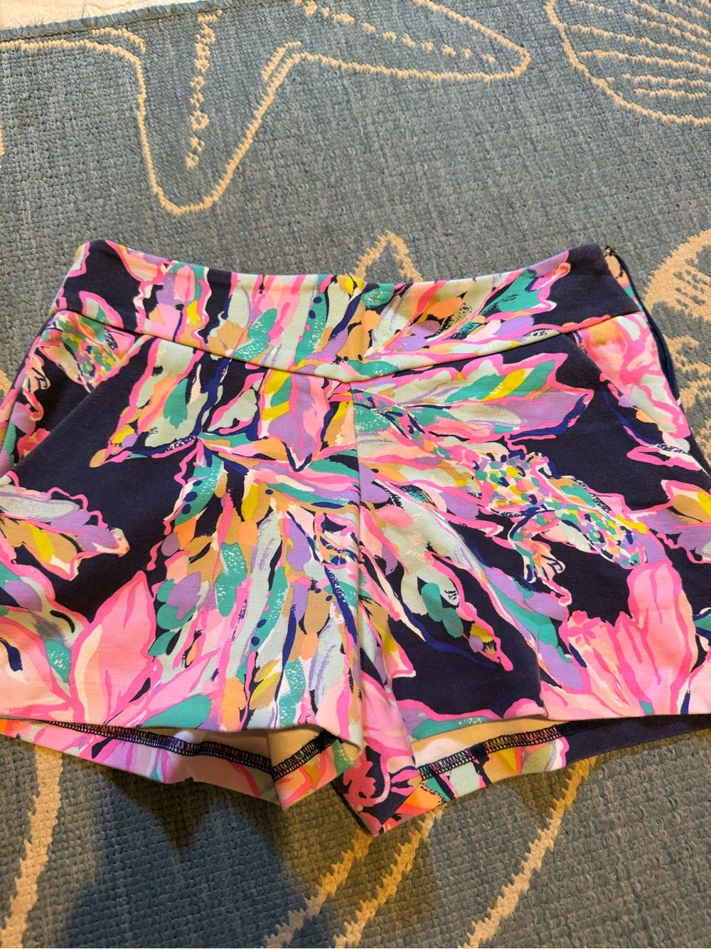 Lilly Pulitzer Navy Floral Print Shorts